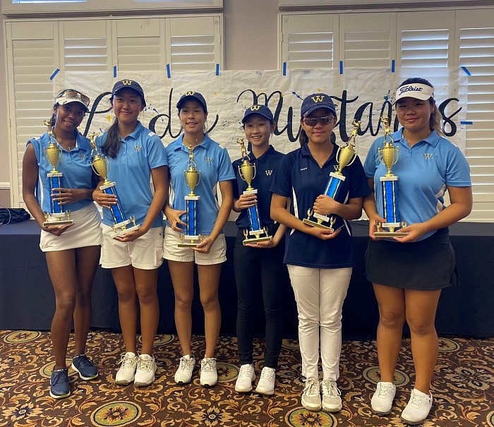 2022 Lady Mustangs Invitational Champions! Megan Carrigan, Joanna Song, Chloe Cheng, Kaylin Rhee, Jackie Li, Ashley Yun